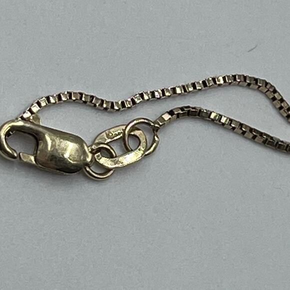 Designer 14kt Italy Yellow Gold 20” Box Link Chain Necklace 2.2 grams - Picture 3 of 14